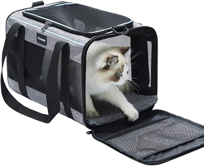 Vceoa 17.5x11x11 Inches Cat, Dog Carrier for Pets  Fabric Pet Home