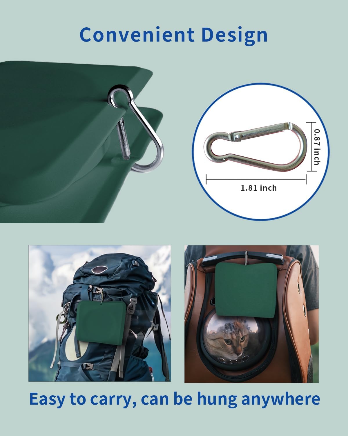 Collapsible Portable 2-in-1 Dog Bowl, Travel Dog Bowl Integrated.