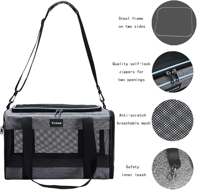Vceoa 17.5x11x11 Inches Cat, Dog Carrier for Pets  Fabric Pet Home
