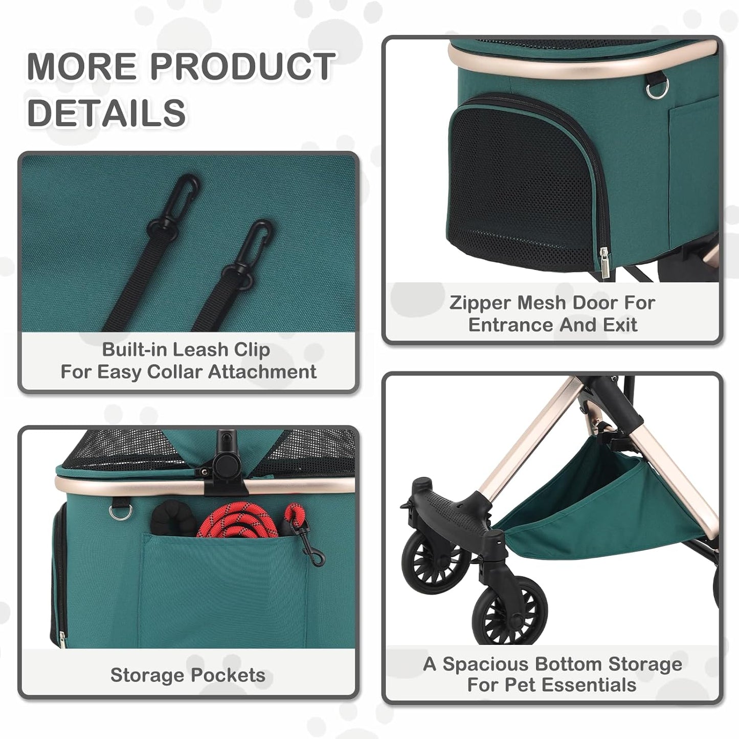 MoNiBloom 3 in 1 Pet Stroller with Adjustable Handle.