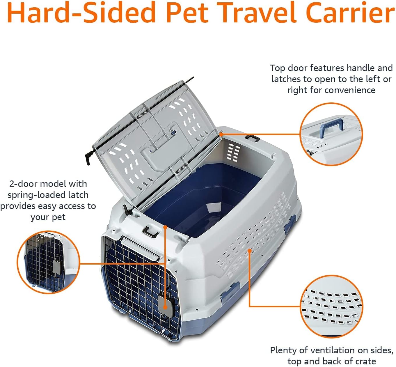 Amazon Basics 2-Door Top-Load Hard-Sided Dog.