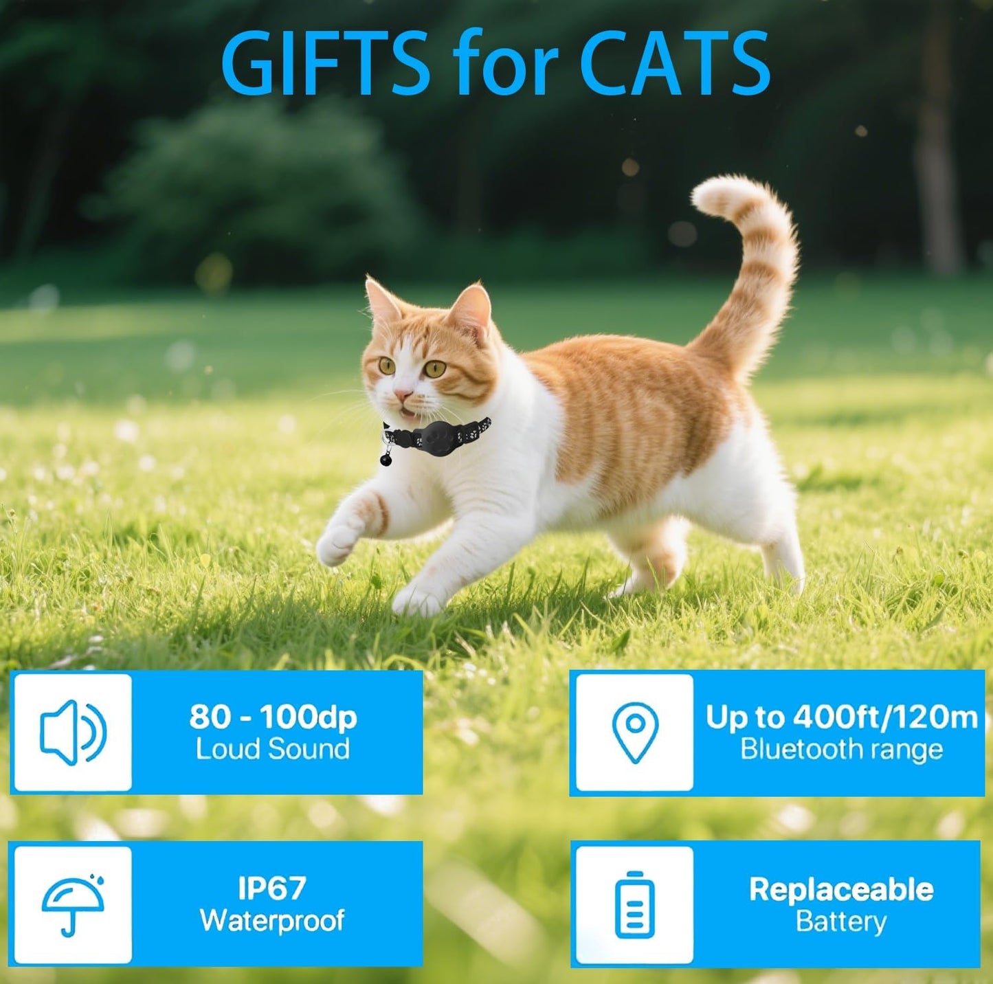 Cat Tracker GPS Collar for Apple  Ideal Small Large Cats