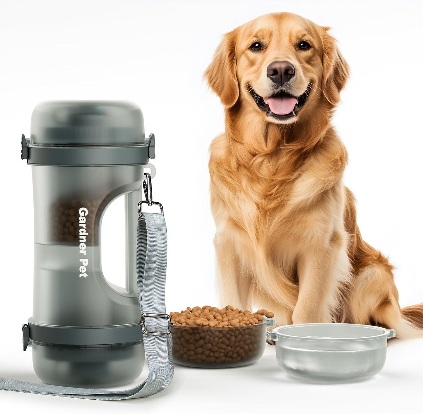Gardner Pet Portable Dog Water Bottle&Food Container (49.6oz).