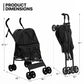 MoNiBloom 4 Wheels Pet Stroller, Easy-Fold Puppy Cage.