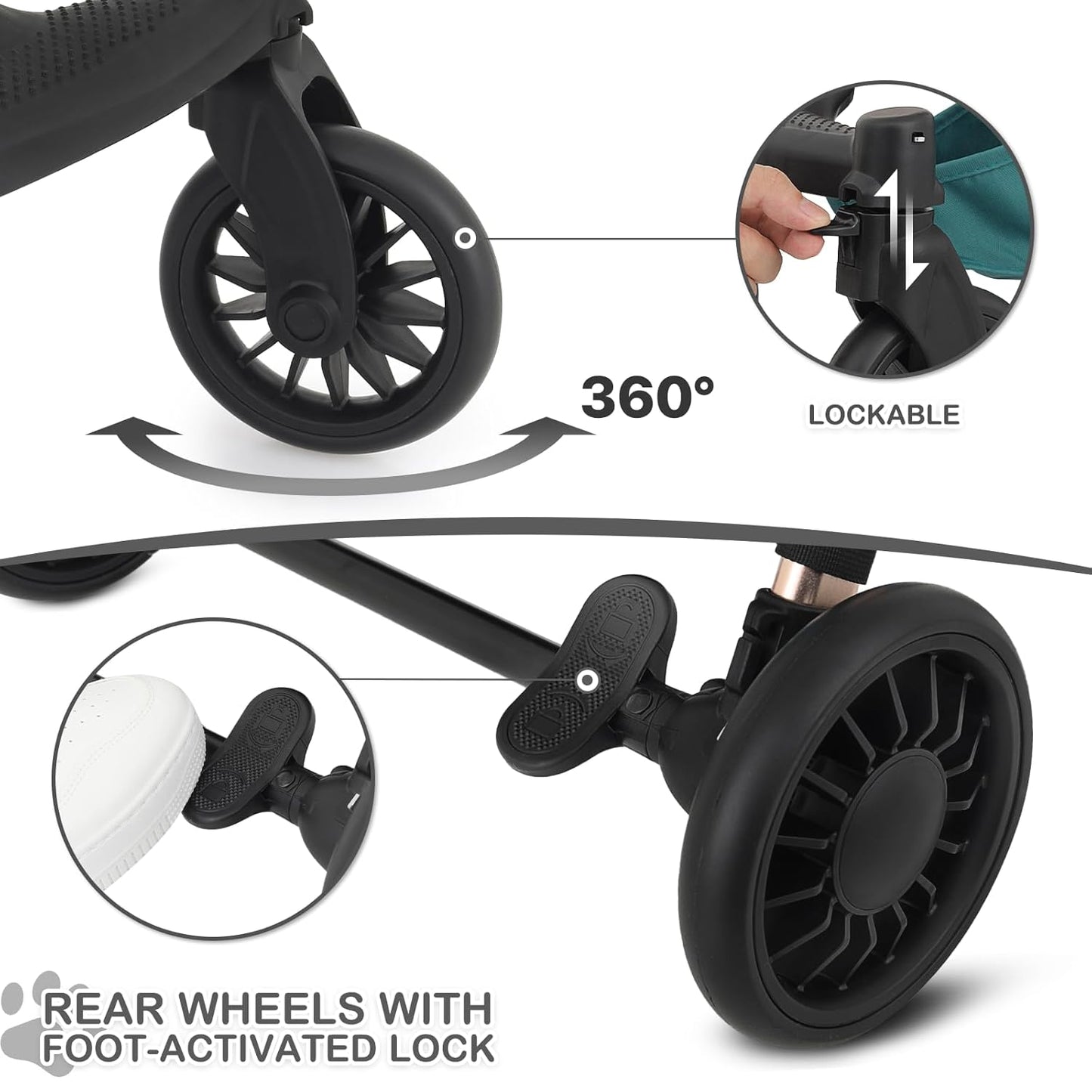 MoNiBloom 3 in 1 Pet Stroller with Adjustable Handle.