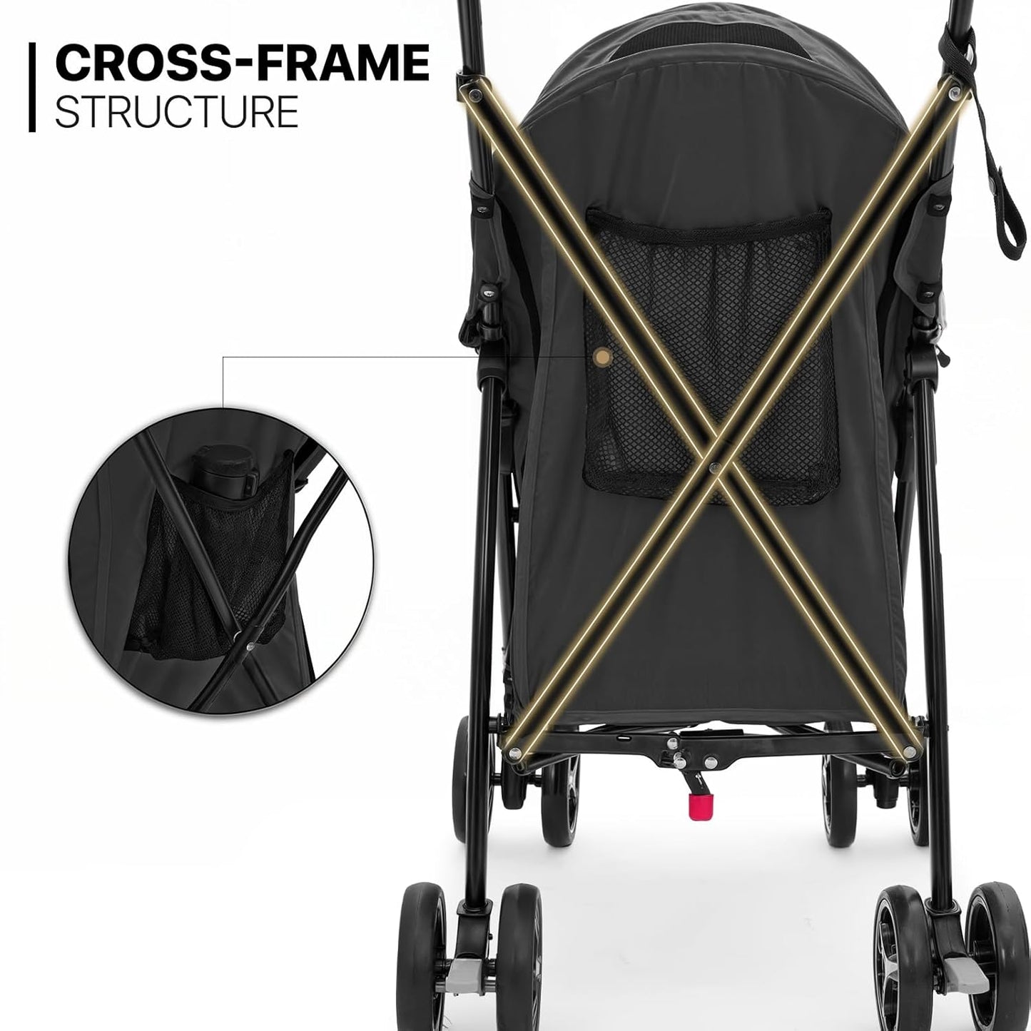MoNiBloom 4 Wheels Pet Stroller, Easy-Fold Puppy Cage.