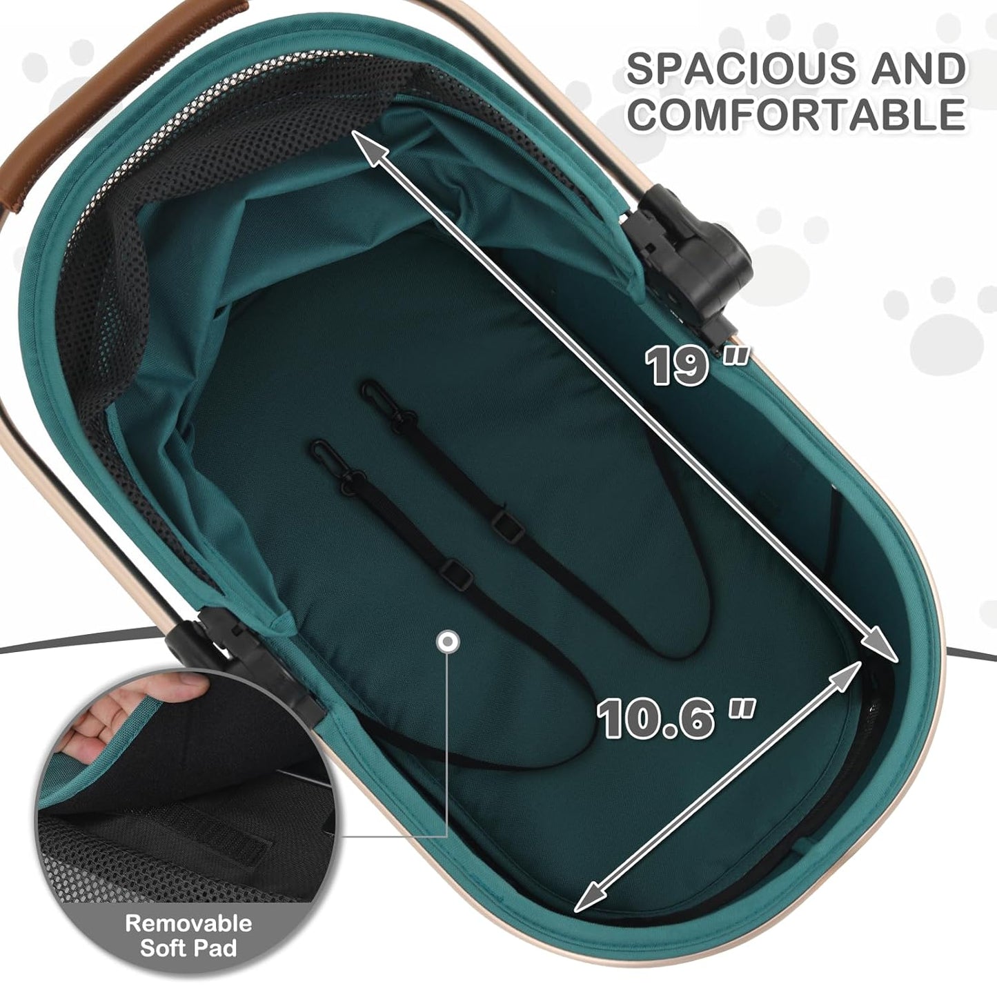 MoNiBloom 3 in 1 Pet Stroller with Adjustable Handle.