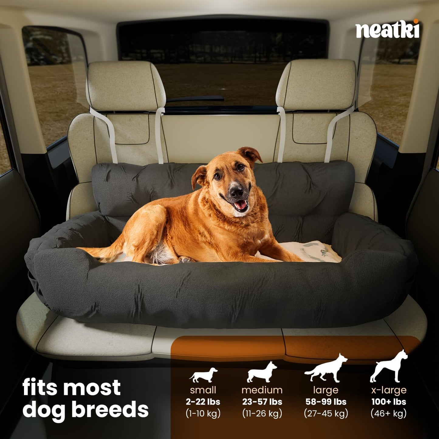 Dog Car Seat, Dog Booster Seat for Small, Medium, Large Pets Under 100 lbs,