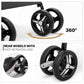 MoNiBloom 4 Wheels Pet Stroller, Easy-Fold Puppy Cage.