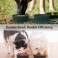 Collapsible Portable 2-in-1 Dog Bowl, Travel Dog Bowl Integrated.