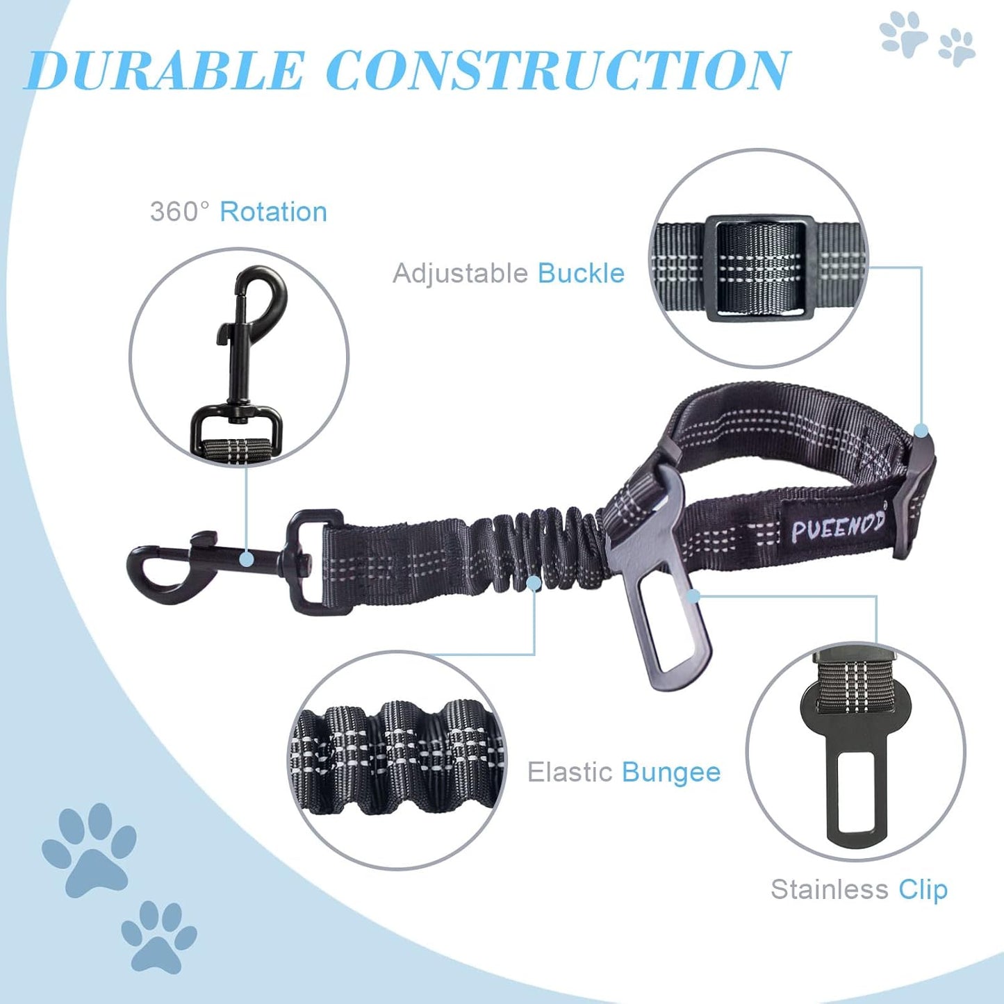 2 Pack Dog Seat Belt Adjustable Dog Harness for Dogs