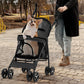 MoNiBloom 4 Wheels Pet Stroller, Easy-Fold Puppy Cage.