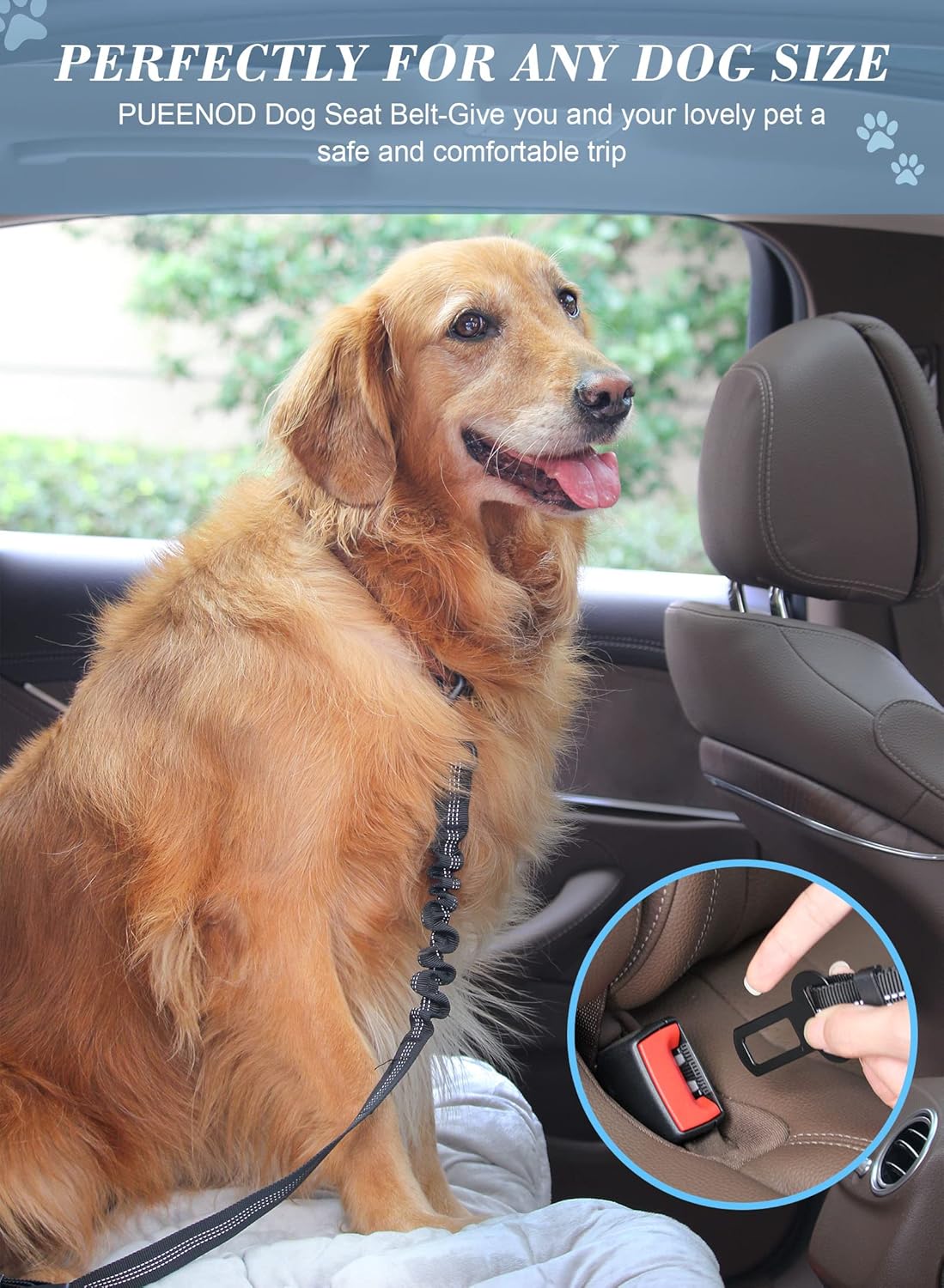 2 Pack Dog Seat Belt Adjustable Dog Harness for Dogs