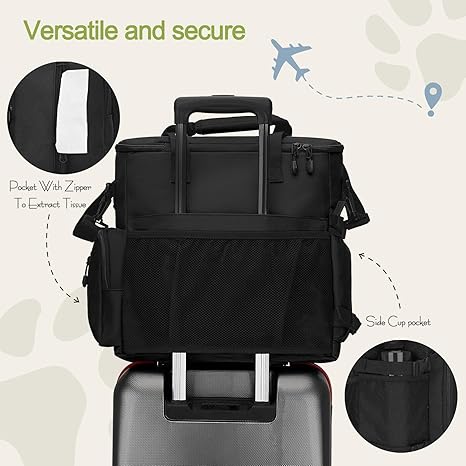Dog Travel Bag,Weekend Pet Travel Bag Set for Dog and Cat,Airline Approved