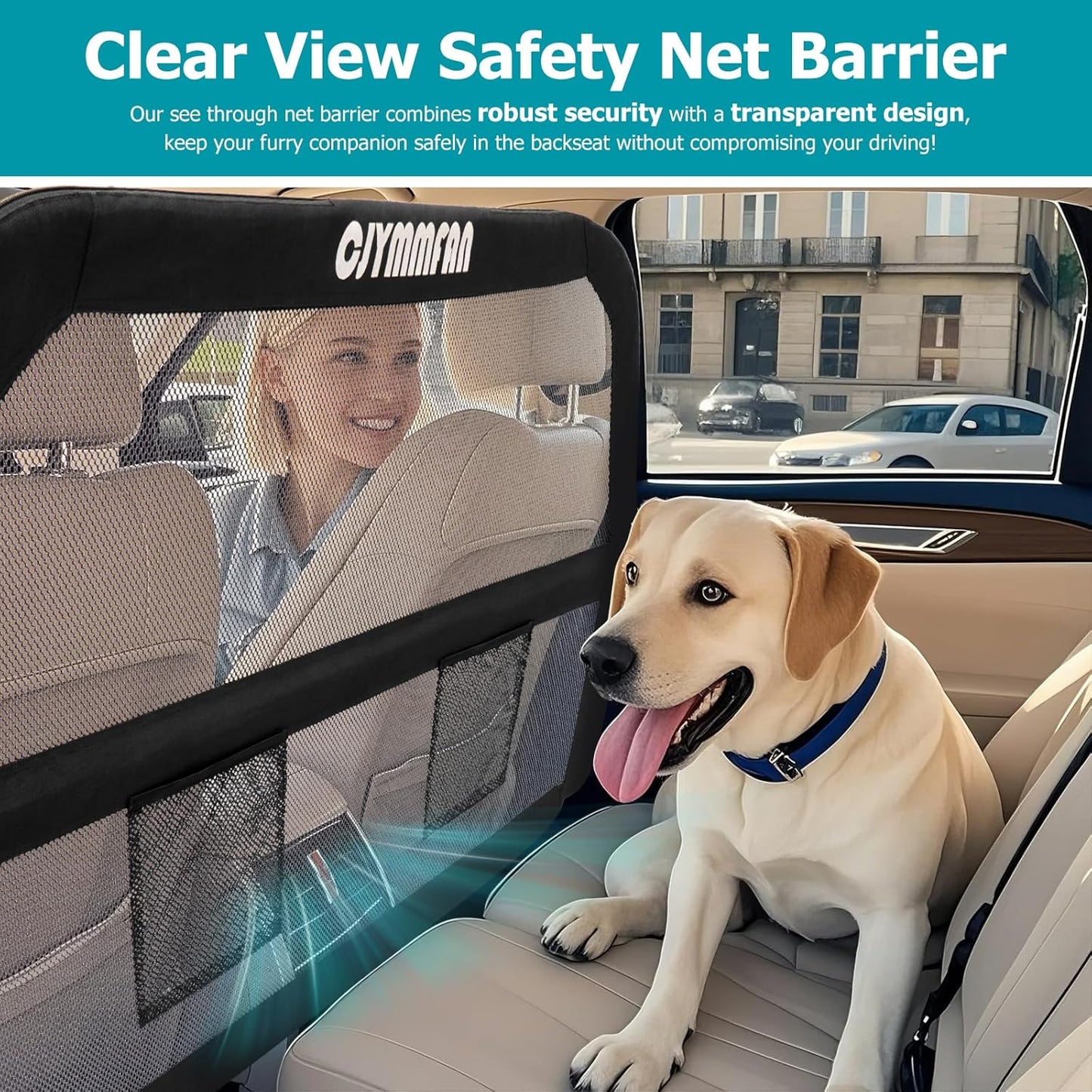 Dog Barrier for Car Back Seat & Cargo Area with Wider Coverage.