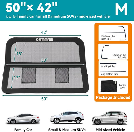 Dog Barrier for Car Back Seat & Cargo Area with Wider Coverage.
