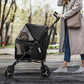 MoNiBloom 4 Wheels Pet Stroller, Easy-Fold Puppy Cage.